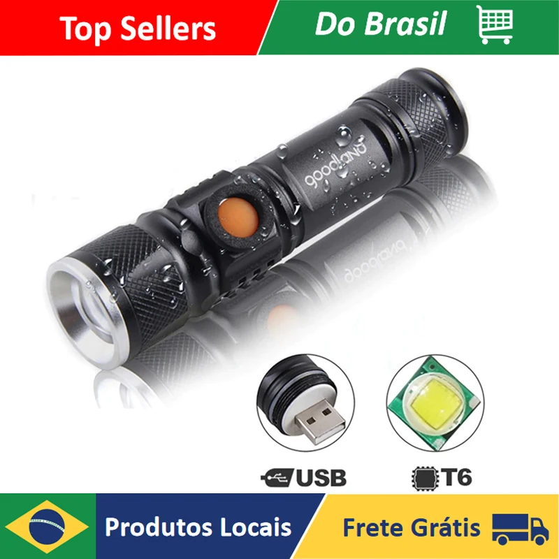 

Professional Portable T6 Usb Rechargeable Led Flashlight