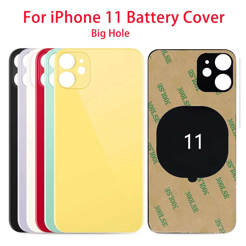

Battery Cover Big Hole Camera Hole Rear Door Housing Back Cover For iPhone 11 Glass Plate Battery Cover with Logo Repair Parts