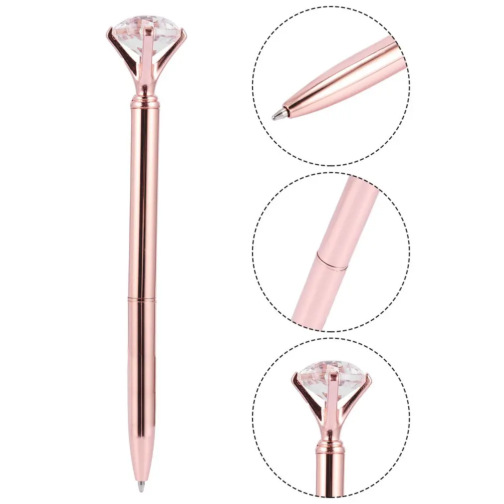 

1 шт. портативная большая шариковая ручка с кристаллами алмазные шариковые ручки канцелярские принадлежности шариковая ручка с драгоценны...