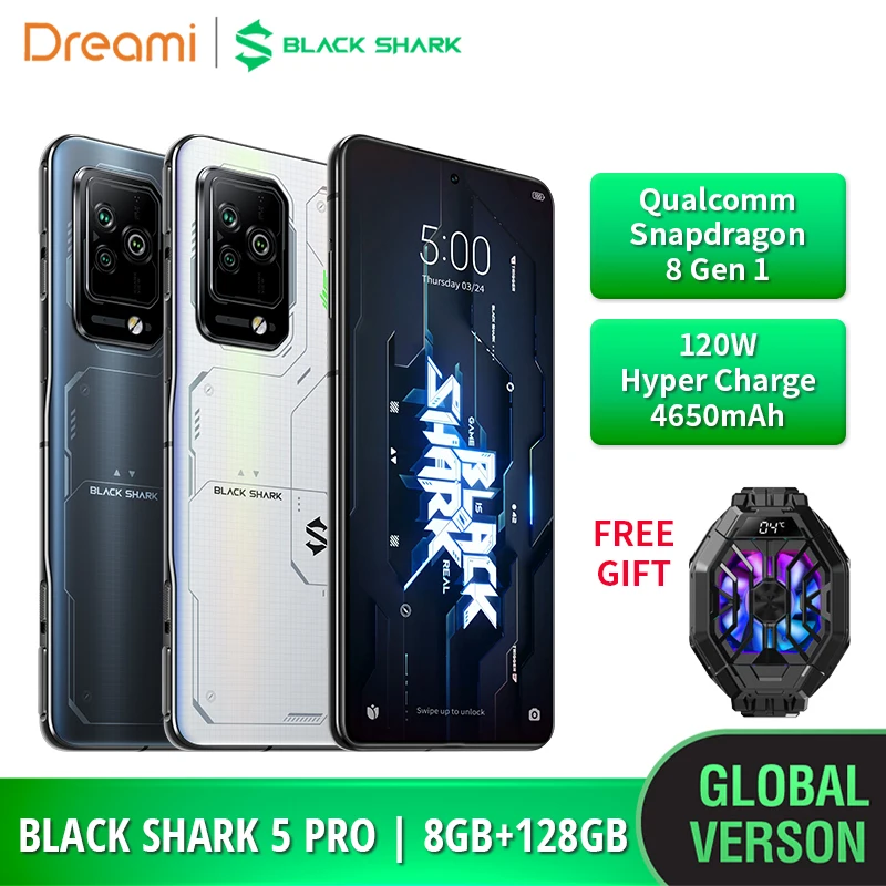 [Global Version] Black Shark 5 PRO 5G NFC 8GB RAM 128GB ROM | Snapdragon 8 Gen 1| 120W Hyper Charge 144Hz OLED Display 108MP Cam