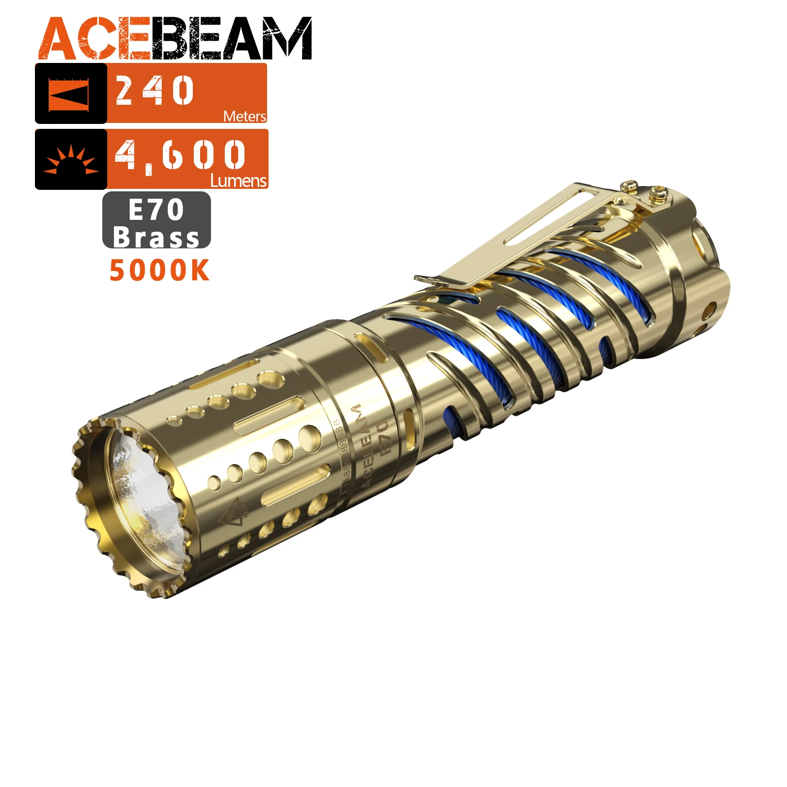ACEBEAM E70 латунный стильный компактный и мощный ежедневный переносной фонарик 4600