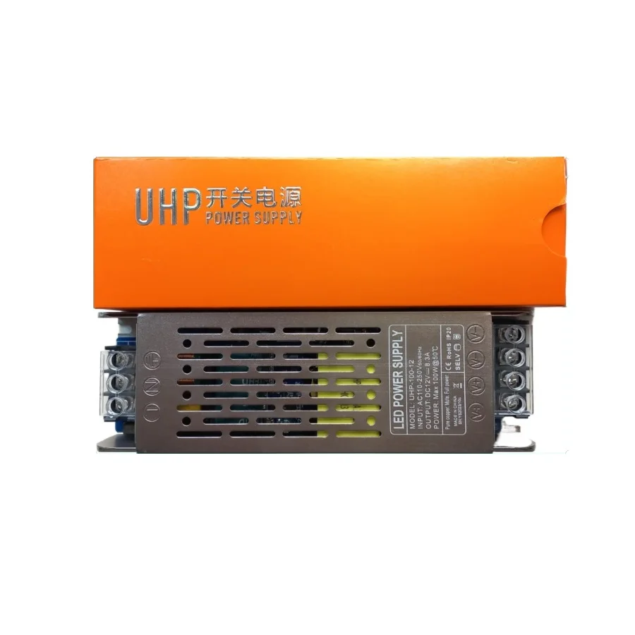 Блок питания 12V 8.3A 100w IP20 узкий GOLD