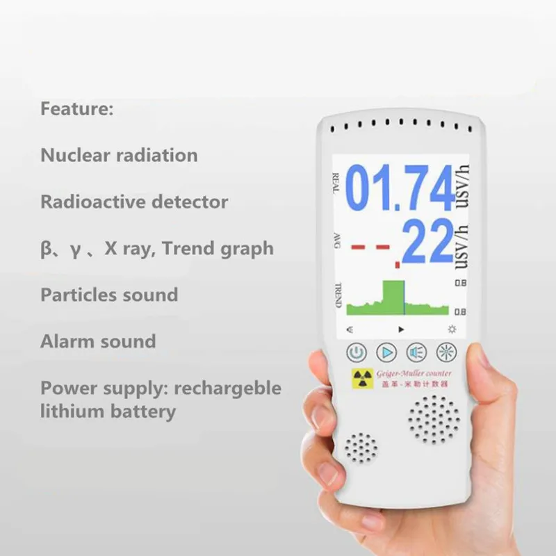 

Newest Nuclear Radiation Detector Geiger Counter Personal Dosimeter Marble Detectors Beta Gamma X-ray Tester