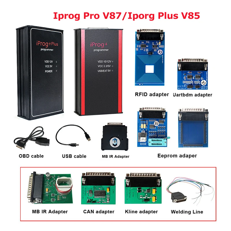 Полный комплект адаптеров Iprog + Plus V85 IPROG Pro V87 ECU Key программатор с поддержкой сброса
