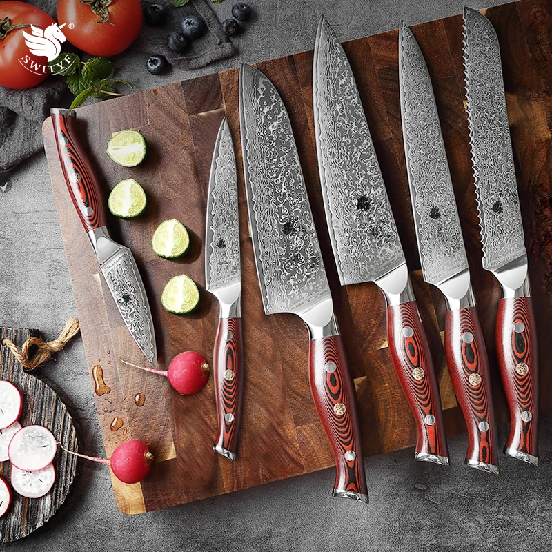 

Набор ножей VG10 из дамасской стали, 68 слоев