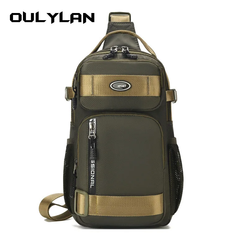 

Chest Bag Man with Multiple Pockets Men Bags Shoulder Crossbody Fits 9.7in Ipad