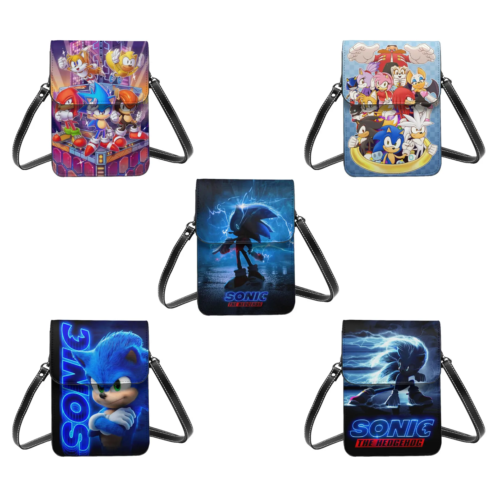 

Sonic Cell Phone Purse Wallet PU Leather Handbag Crossbody Bag Shoulder Bag with Adjustable Strap