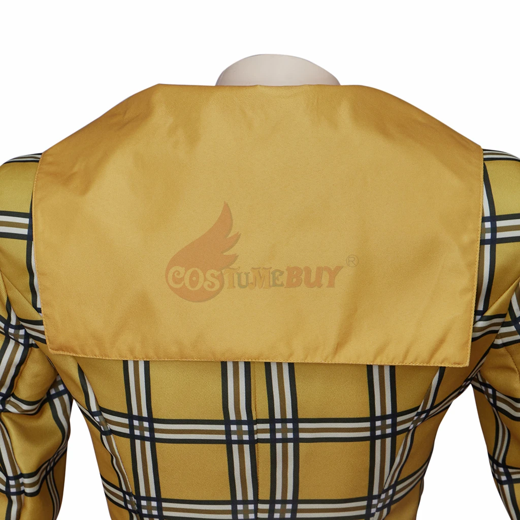 Clueless Film Cher Horowitz Cosplay Costume Alicia Silverstone Role School Uniform Fashion Yellow Plaid Crop Jacket +JK Skirt images - 6