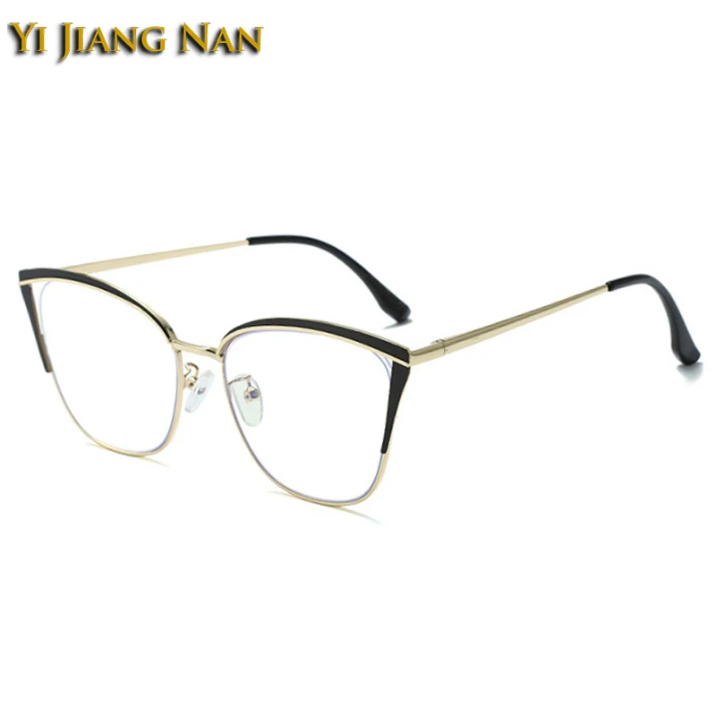 

Women Elegant Cat Eye Optical Prescription Glasses Frame Girls Fashion Eyeglasses Spring Hinge Stylish Color Eyewear Spectacles