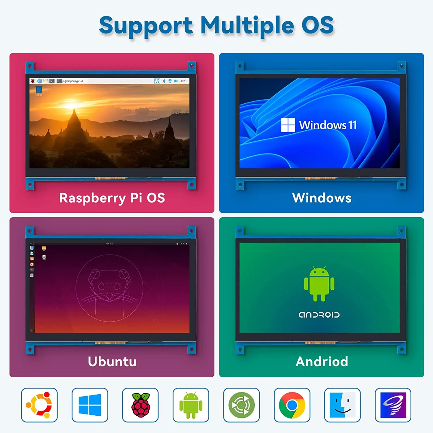 SunFounder Raspberry Pi 4 сенсорный экран 7 дюймов HDMI 1024 × 600 USB IPS ЖК-дисплей монитор для -