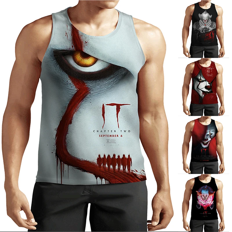 

Funny 3D Print Clown Print Tops Summer Beach Sea Men's Tank Tops Casual Fitness Bodybuilding Fashion Men Sleeveless Vest Shirt