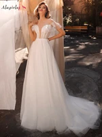 alagirls boho wedding dresses for women a line long bridal dress wedding elegant wedding gown for bride 2022 with flare sleeve