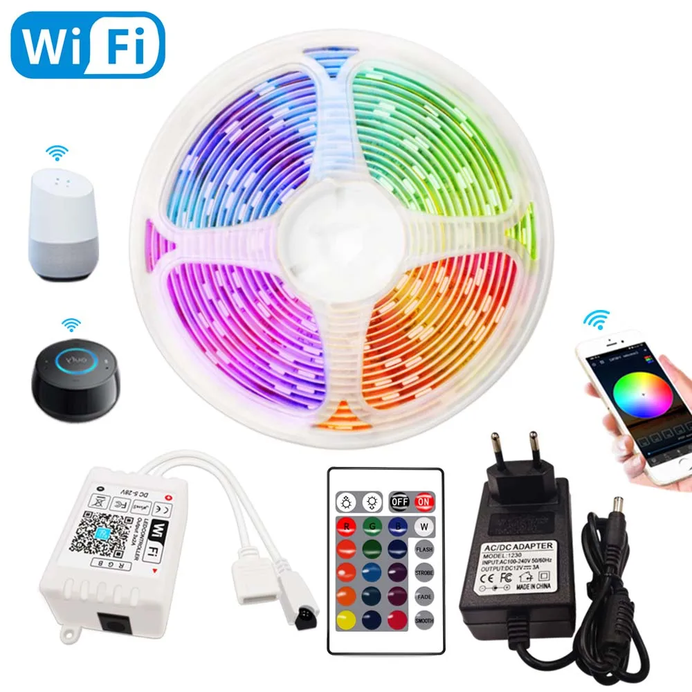 

Светодиодная лента RGB с поддержкой Wi-Fi, 10/20/30 м