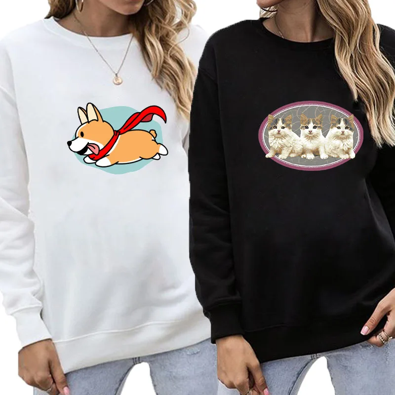 

Women Men Retro Goth Cute Animal Cats Printed Sweatshirt Autumn New sudaderas Teens Girl Aesthetic Clothes Oversized Streetwear