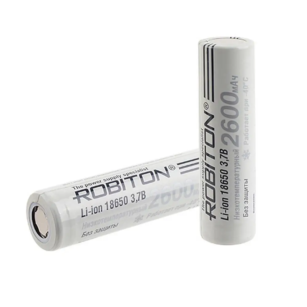 Аккумулятор Li-ion незащищенный 18650 ROBITON LI186NP2600LT 35А, 2600 мАч (art.: 3920b658eb67b) - 3920b658eb67b