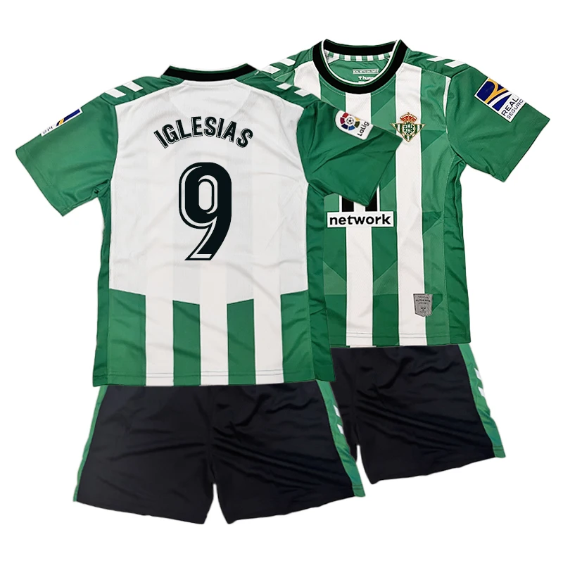 Новинка 2022 Детский комплект 23 Betis домашняя футбольная майка дышащая футболка для