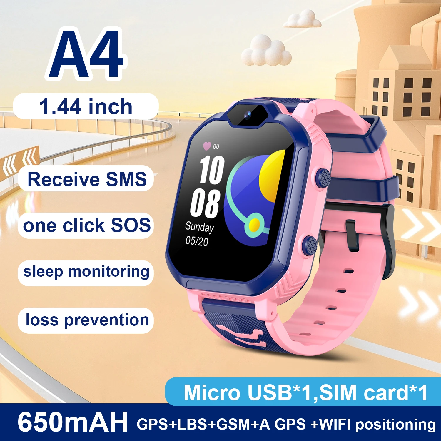 

4G Kids Smart Watch Children Positioning Tracker Wristband IP67 Waterproof WIFI LBS GPS SOS Video Call Monitor SIM Card Network
