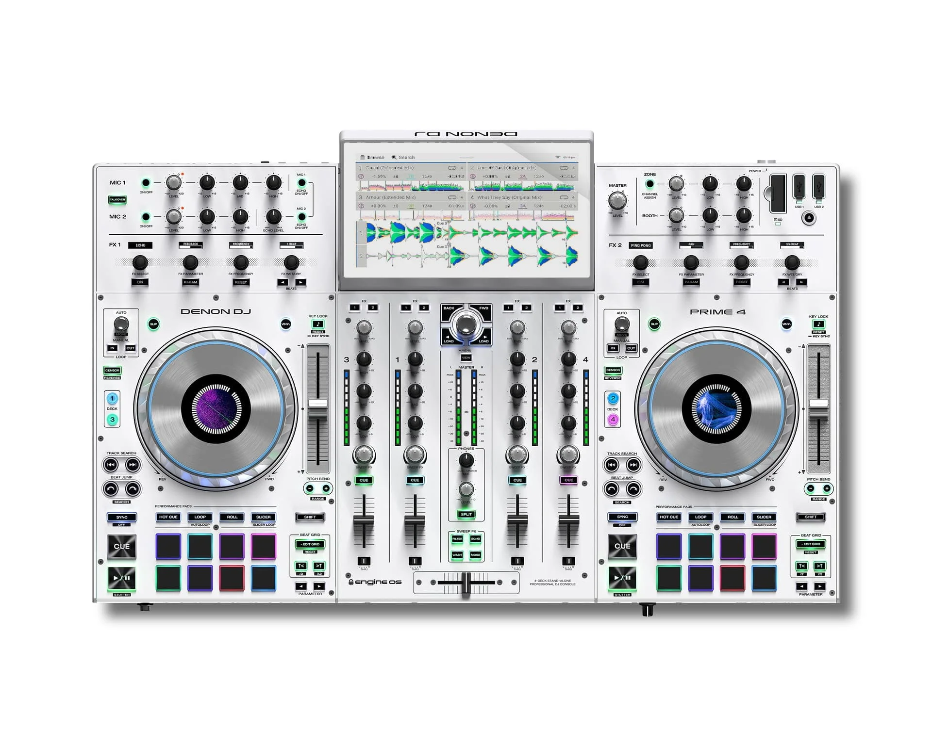 

(Новая скидка) Denon DJ Prime 4 White Special Edition с UDG U 8310 BL