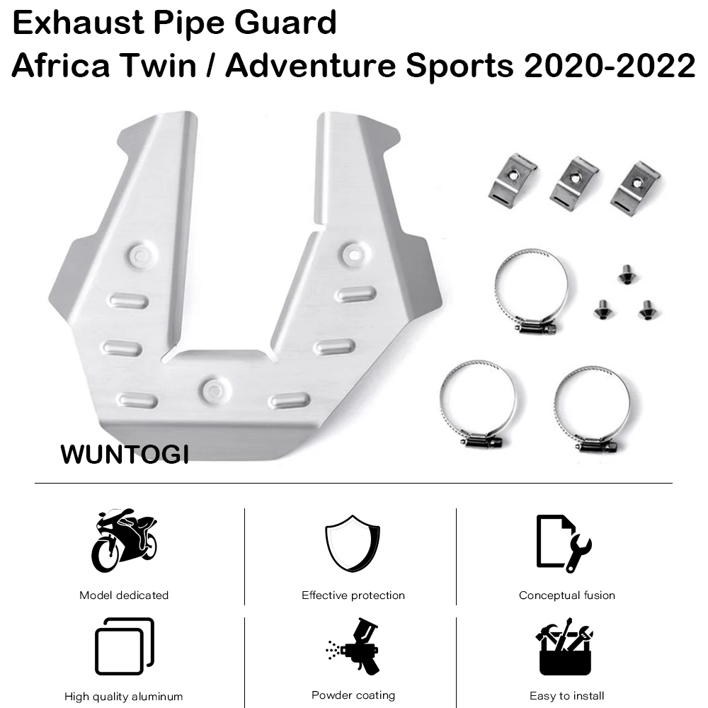 

Africa Twin Accessories Exhaust Pipe Guard For Honda CRF1100L CRF 1100 L 20-22 Skid Plate Engine Guard Heat Shield Guard Fender