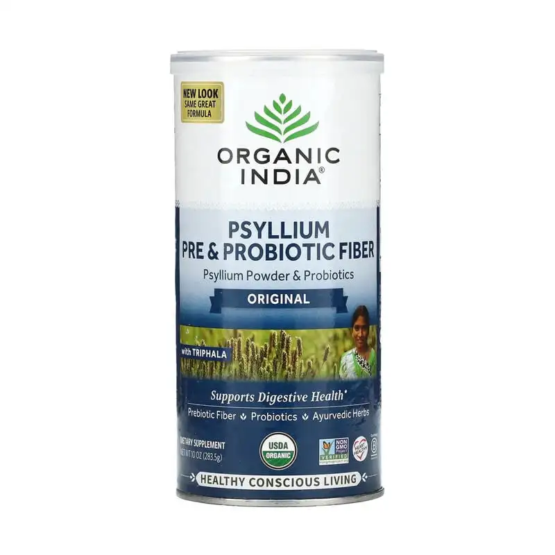 Organic India, Пре и пробиотическая клетчатка подорожника, оригинальная ...