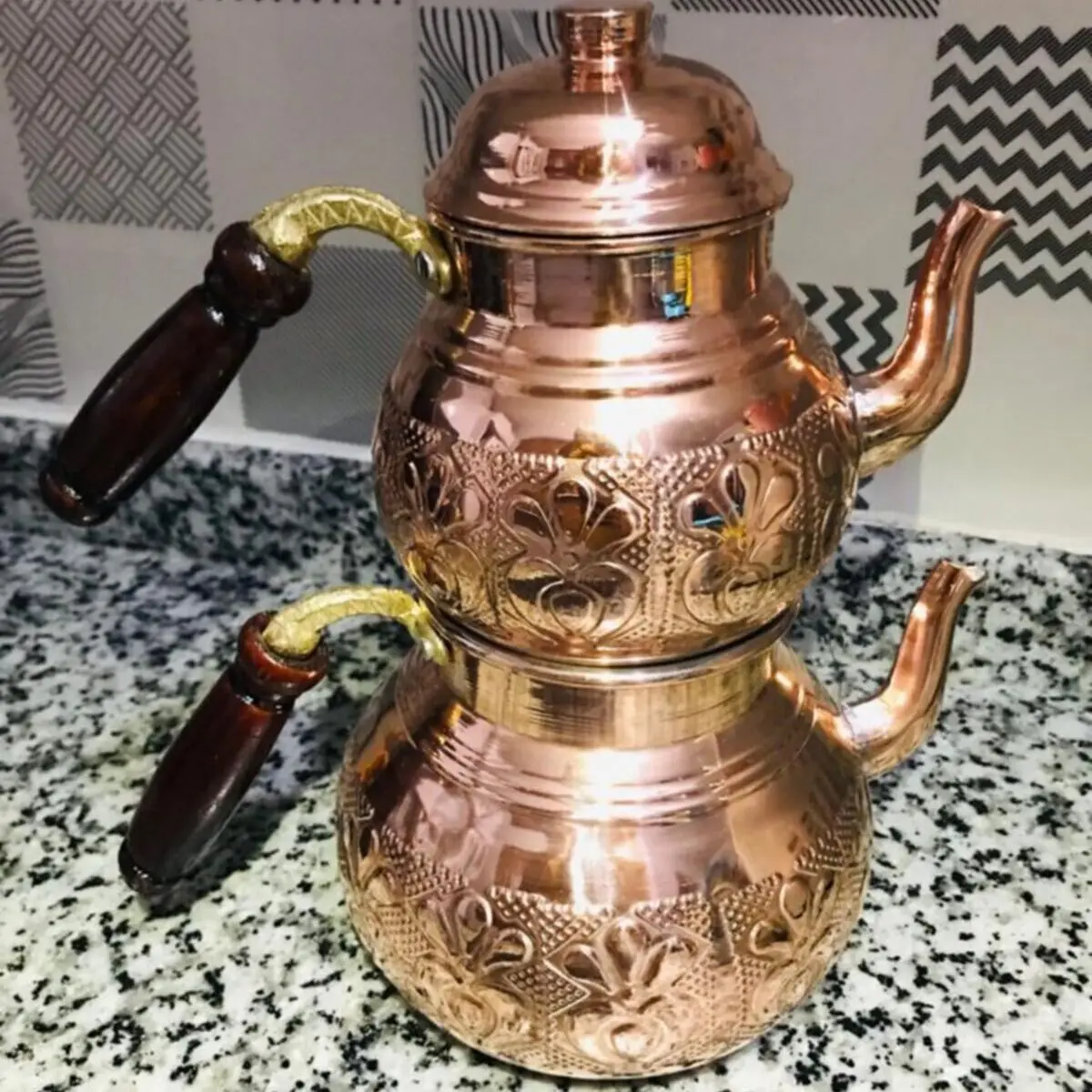 

Роскошный медный Золотой чайник с цветочным узором медные чайники с этническим узором