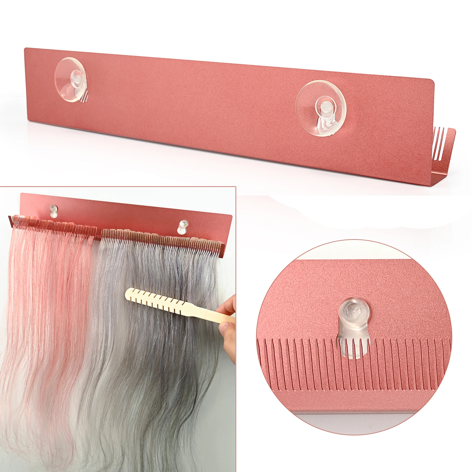 

FOSHIO Metal Hair Extension Stand Holder Human Wig Sectioning Rack Hair Styling Braiding Sorting Hanger Bracket with Suction Cup