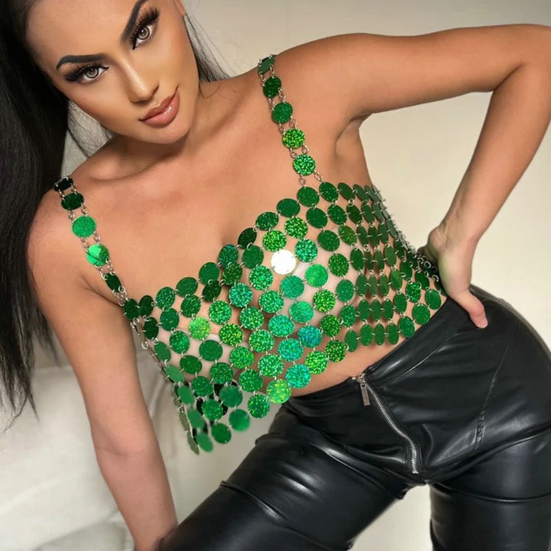 Женский зеленый браслет ручной работы с прямым вырезом