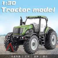 1/30 Scale Alloy Farm Tractor Truck Sliding Model Car Replaceable Trailer Part DIY Toys Accessory Engineering Vehicle For Child