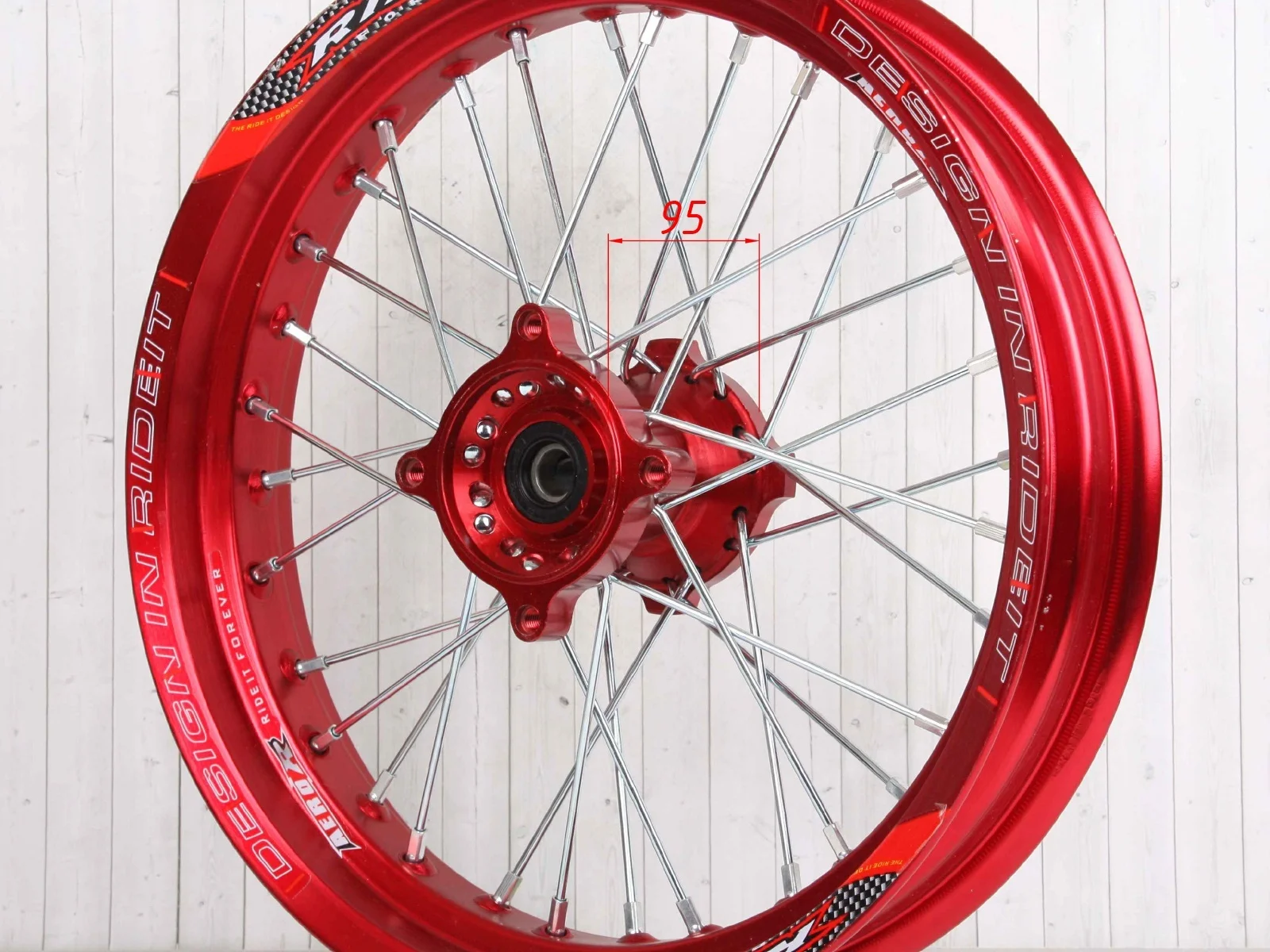 Wheels assembly supermoto ride it 14-14 red |