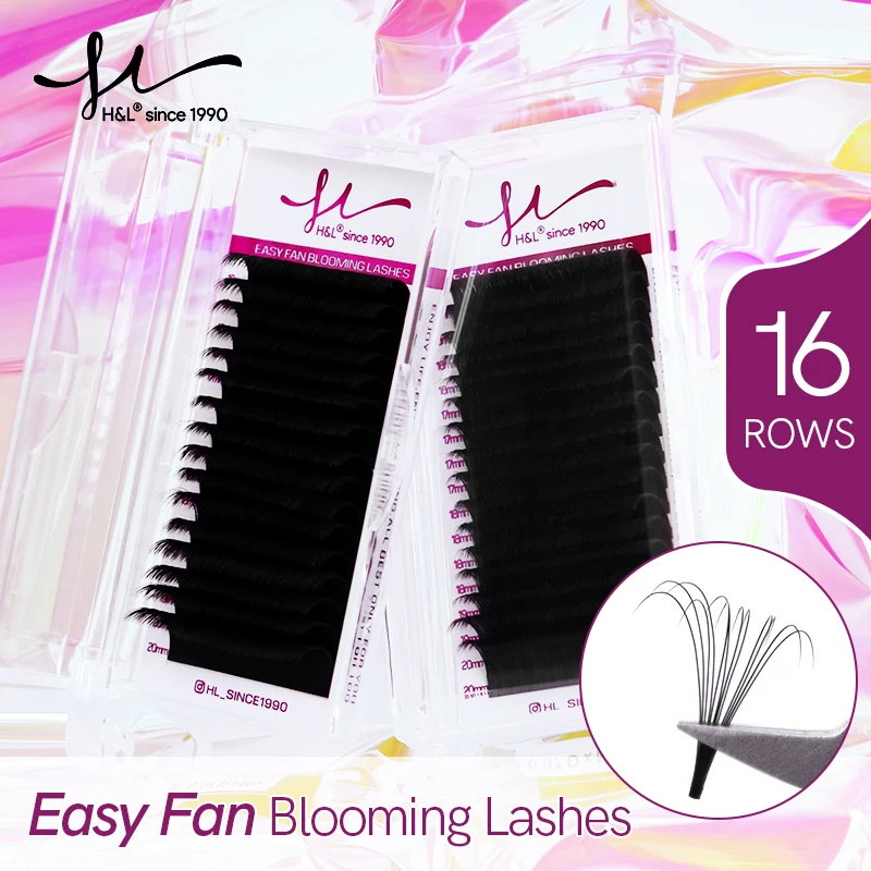 

H&L SINCE 1990 Easy Fan Lashes Supplies Faux Mink Eyelashes Fanning Cils Auto Blooming Natural Lashes False Eyelash Extensions