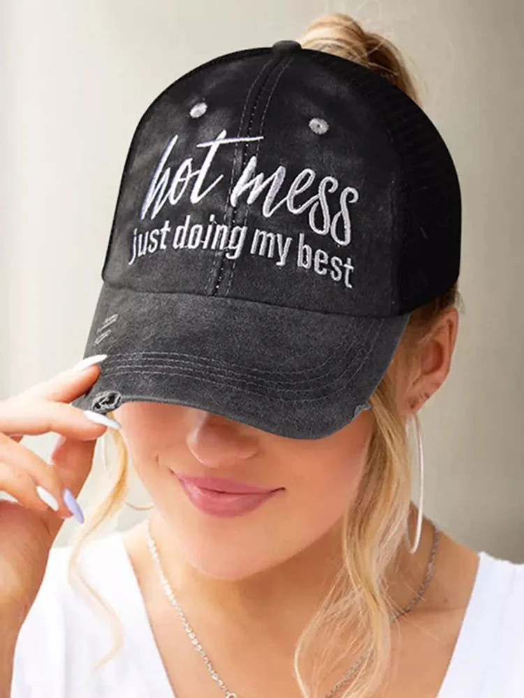 

Spring Autumn Fashion Outdoor Sport Baseball Cap Hot Mess Just Doing My Best Mesh Splicing Caps Hip Hop Sun Hat Gorras