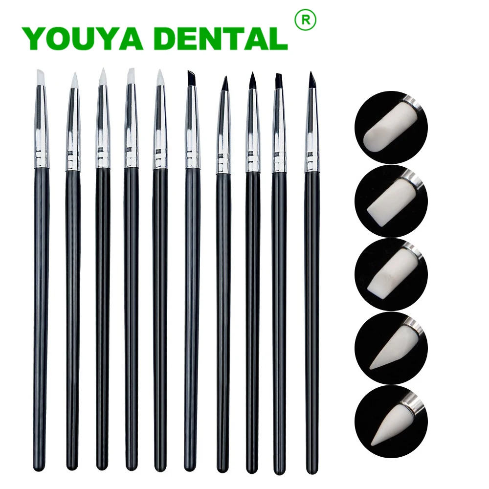

5pcs Dental Resin Brush Pens Dental Shaping Silicone Tooth Tool For Adhesive Composite Cement Porcelain Teeth Dentist Oral Tools