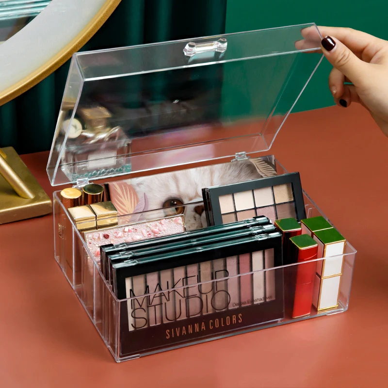 

Eye Shadow Makeup Storage Box With Lid Air Cushion Powder Cake Lipstick Storage Rack Desktop Dust-Proof Storage Rack