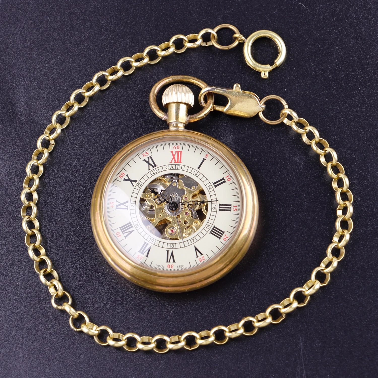 Luxury Gold Pocket Watches Mechanical For Men Women Hand Wind Casual Fashion Steampunk Chain Watches