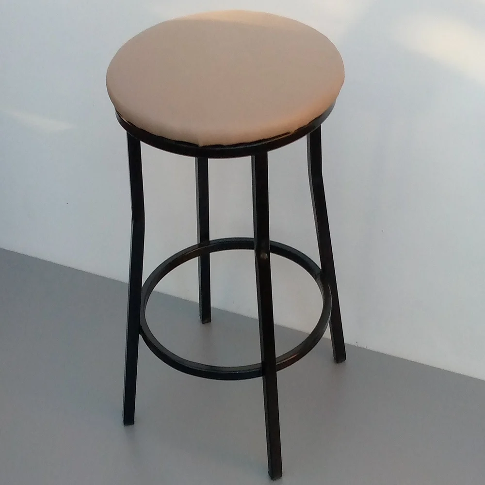 Табурет Черный Каркас Мягкий Бежевое Сиденье высота 50 см  65
