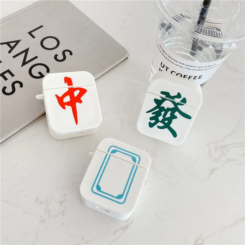 

Чехол для наушников Airpods 1 2 Pro, Забавный милый чехол с рисунком китайского Маджонга для зарядки, беспроводной Защитный Мягкий чехол для Airpods 3