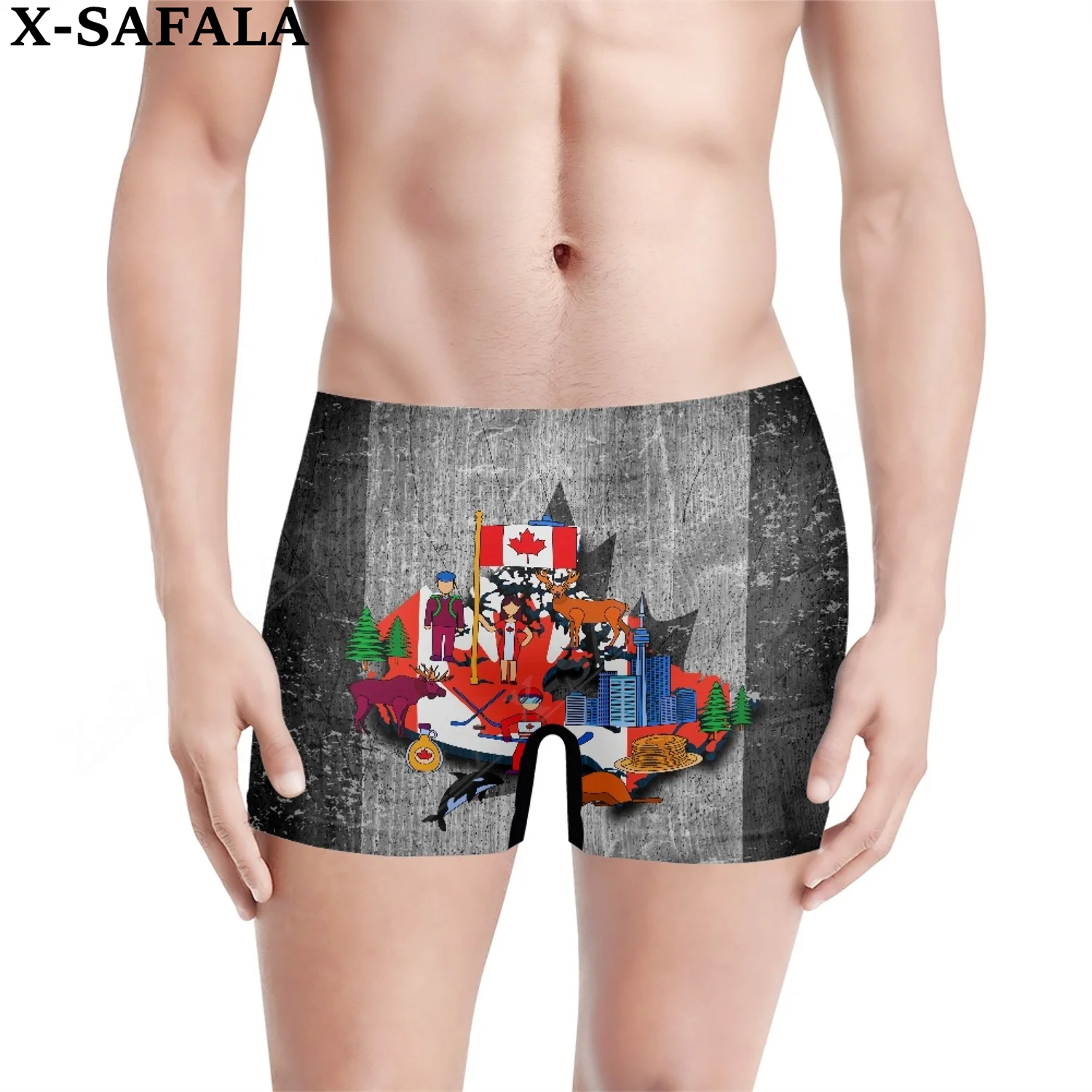 

National Canada Tourism 3D Print Men‘s Underwear Shorts Seamless Pants Swimwear Beach Swimming Trunks Comfortable And Breathable