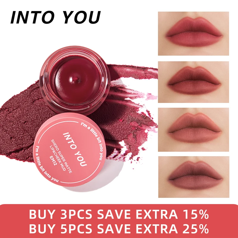 INTO YOU Canned Lip Mud 5 Colors Lips Makeup Lipstick Long Lasting Moisture Cosmetic Lip Matte Tint