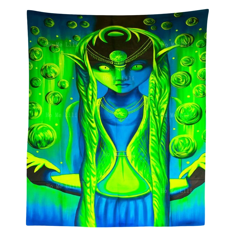 

Cosmic Buddha The Nature Of Beauty Dragon Mask Female Gothic Fantasy Psychedelic Wall Hanging Tapestry By Ho Me Lili