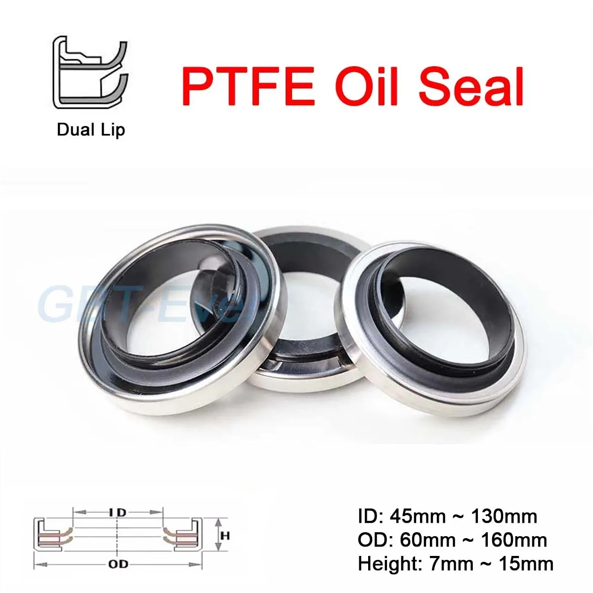 Двойной сальник из ПТФЭ с корпусом из нержавеющей стали