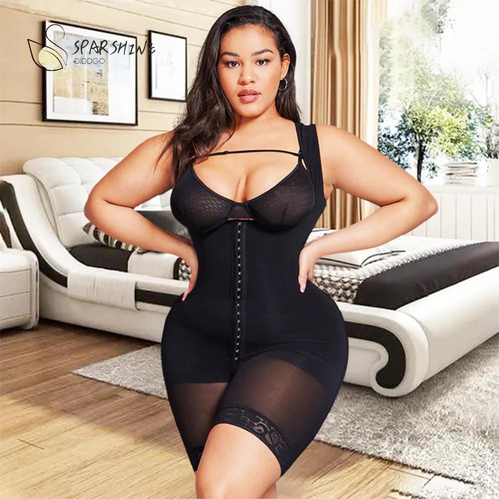 

Fajas Colombianas Reductora Contrast Mesh Shapewear Bodysuit Women Corset Strong Compression Garment