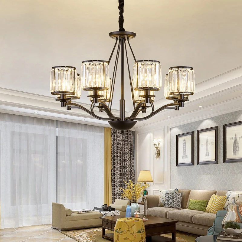 Светодиодная люстра в стиле ретро потолочный светильник с хрустальным дизайном