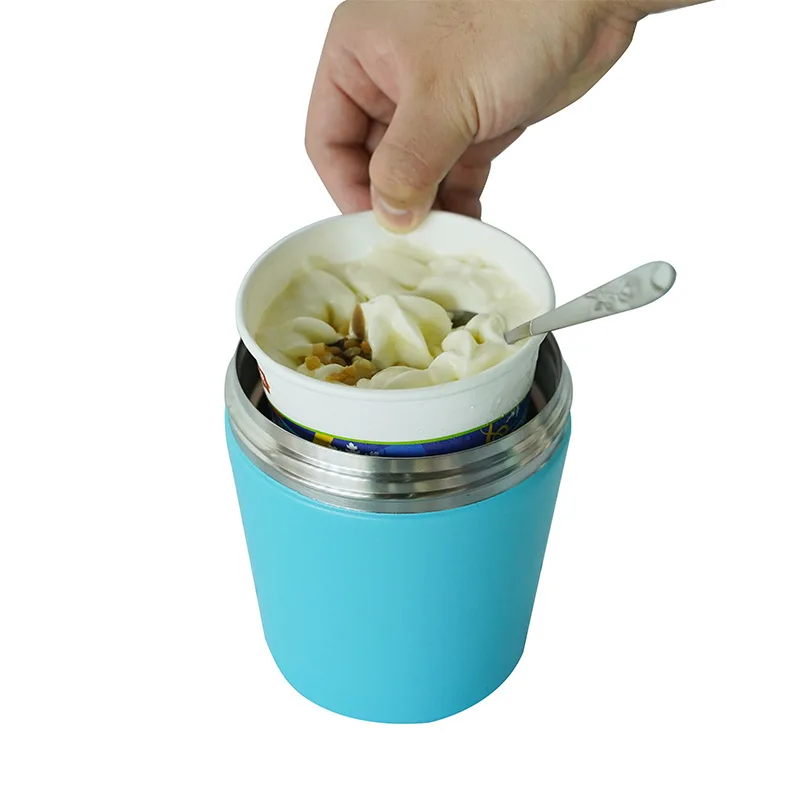 

Double-layer 304 Stainless Steel 16oz Dessert Cup Vacuum Portable Simple Multi-functional Ice Cream Cold Storage Tank