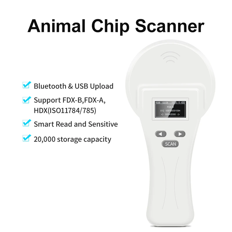 

RFID 134.2Khz FDX-A,FDX-B HDX Reader Leitor Chip Animal Pet Dog Cat Microchip Scanner