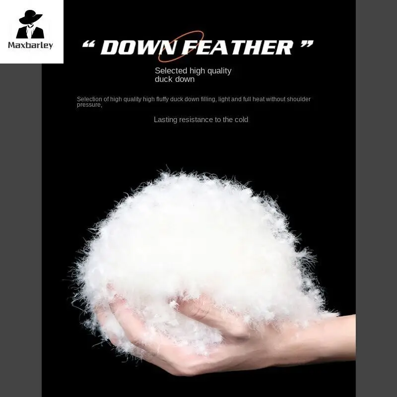 Мужская зимняя длинная шапка белая толстая утка теплая легкая лыжная куртка