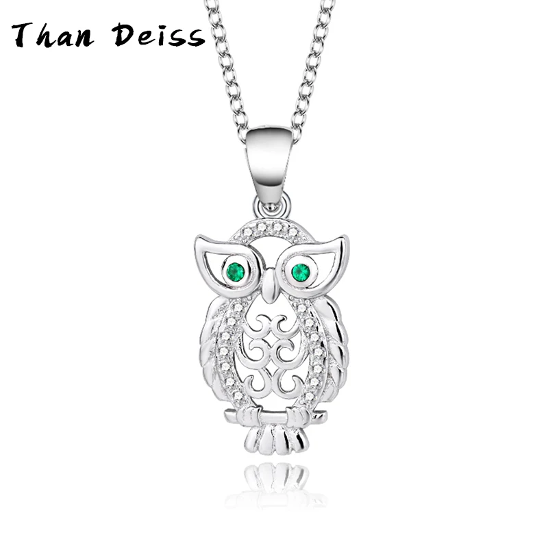 

S925 Sterling Silver Owl Necklace Fashion Micro Inlay Europe And The United States Jewelry Pendant Ladies Secklace