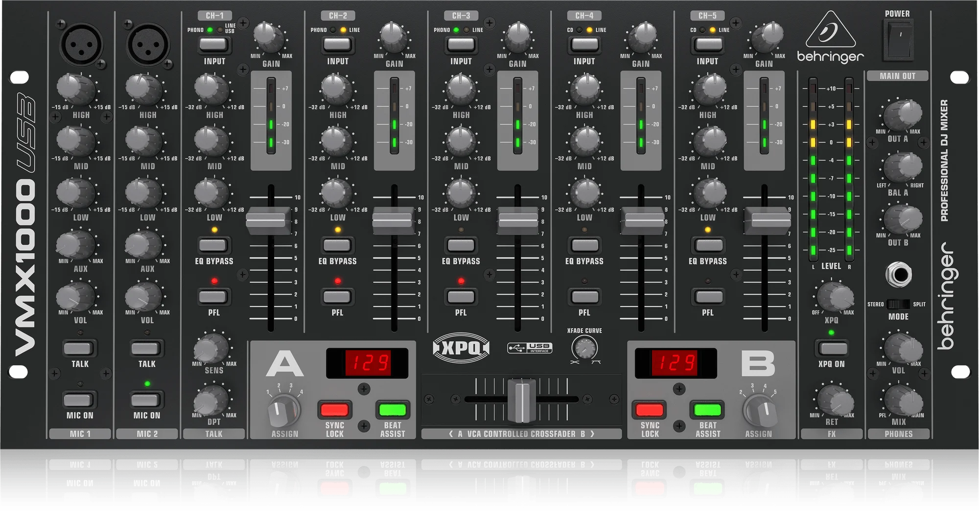 

(NEW DISCOUNT) Behringer Pro Mixer VMX1000USB 5-channel DJ Mixer