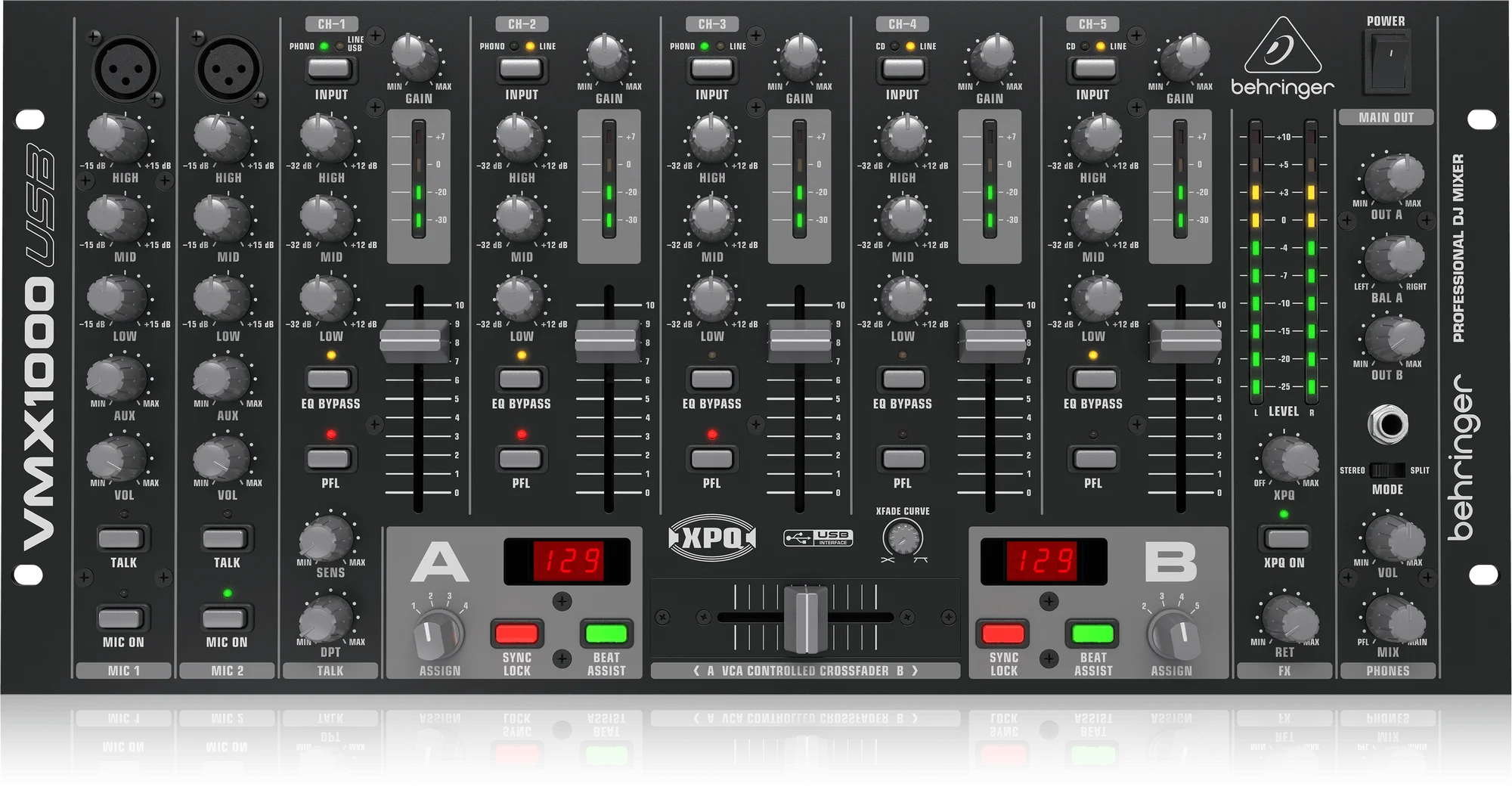 

(Новая скидка) Behringer Pro микшер VMX1000USB 5-канальный DJ микшер