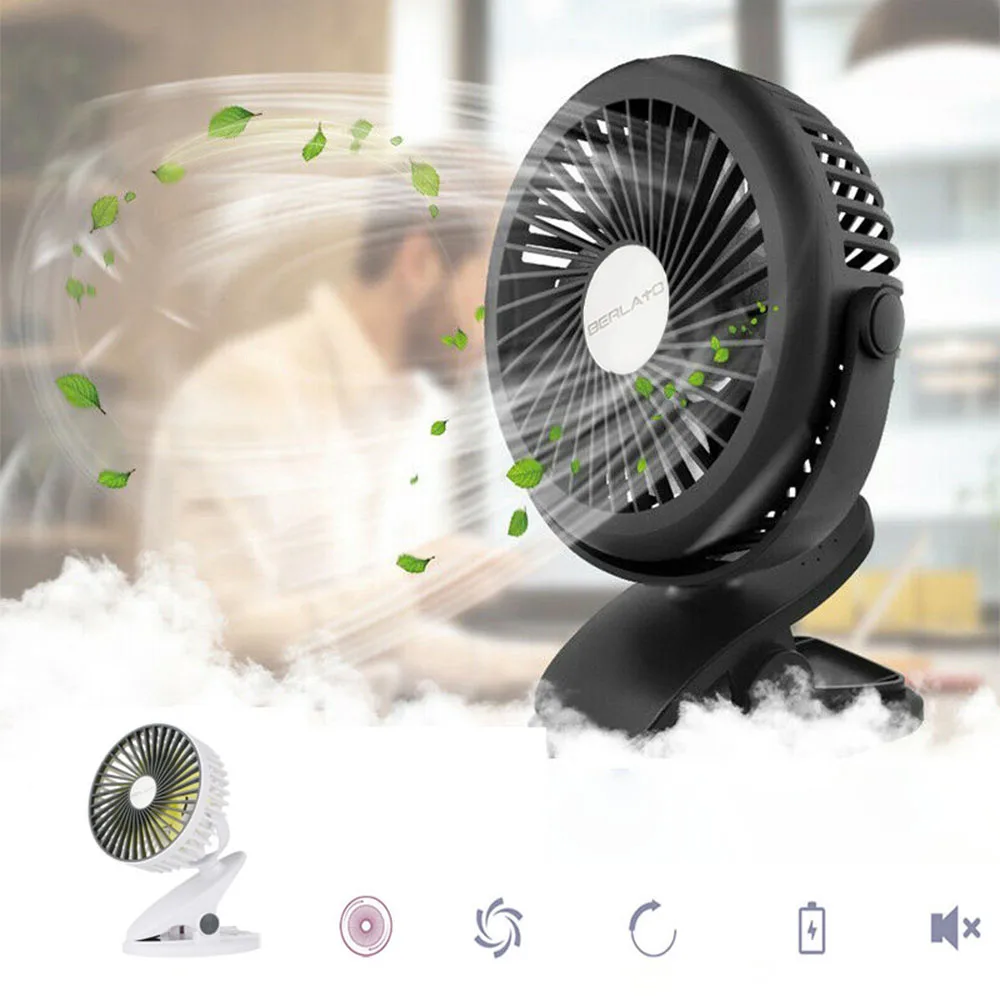 

Мини-вентилятор с USB-зажимом для офиса, 360 градусов