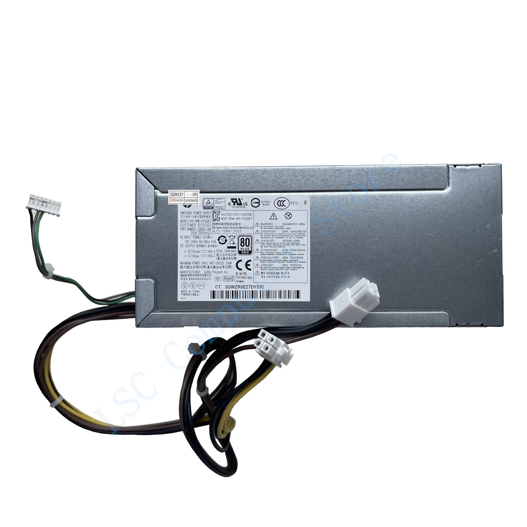 LSC Восстановленный для HP 400 G4 282 600 680 800 G3 SFF источник питания 80 plus GOLD PCG007 880-003 L08262-004